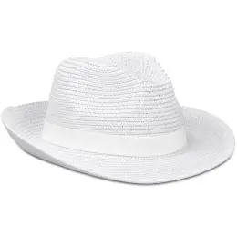 Bruno Fedora Hat White With Band